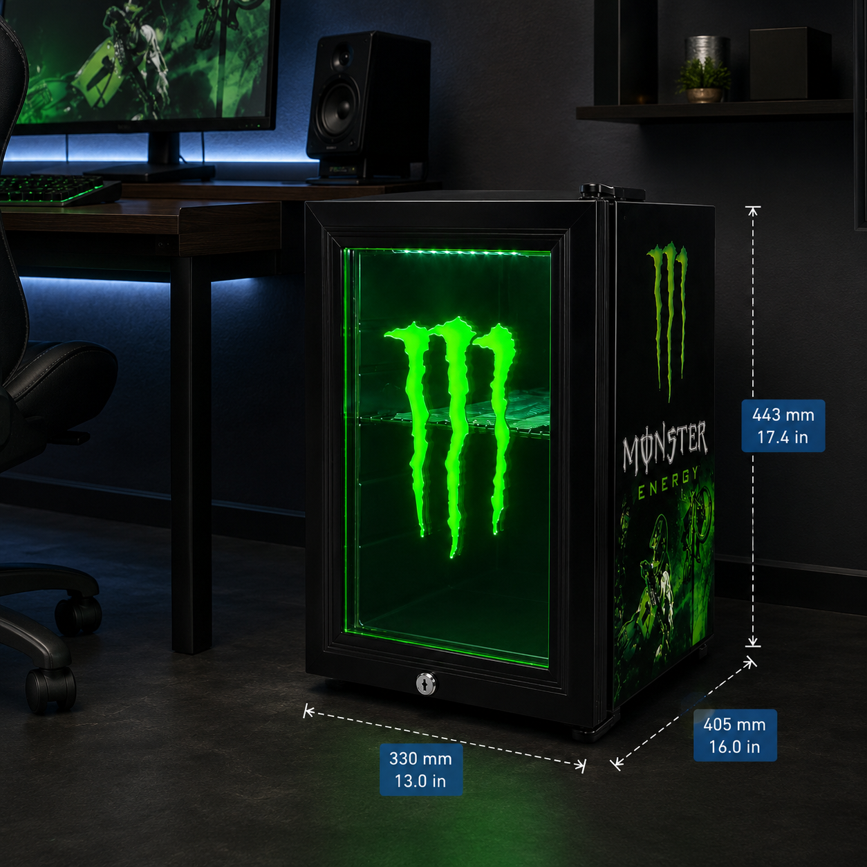 My Cooler Fridge black/green By Monster